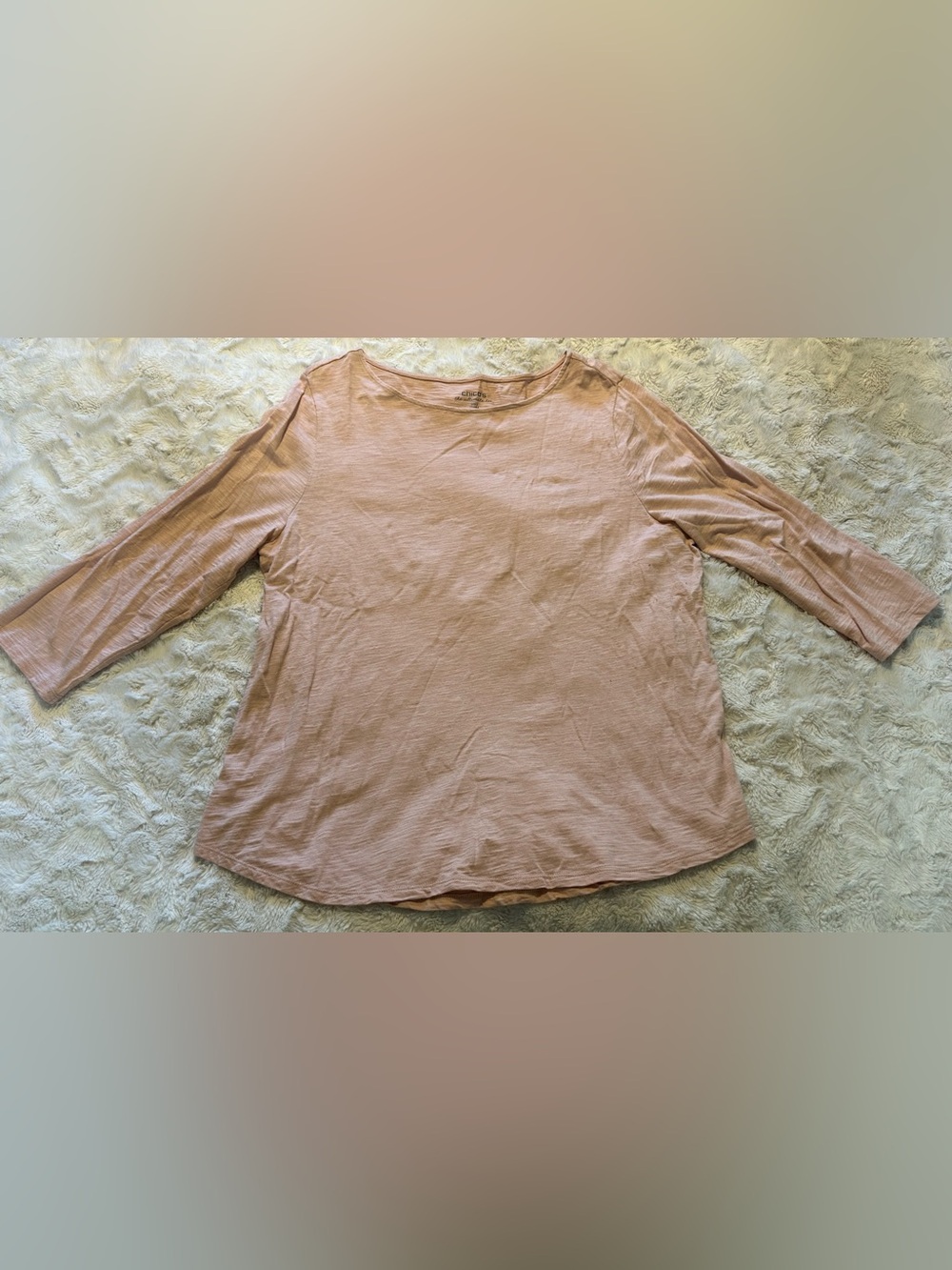 Chico's womens Soft Blush Short Sleeve Crew Tee